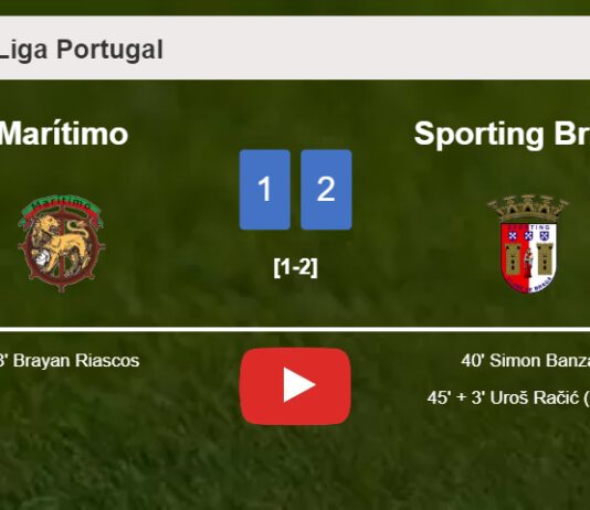 Sporting Braga recovers a 0-1 deficit to prevail over Marítimo 2-1. HIGHLIGHTS