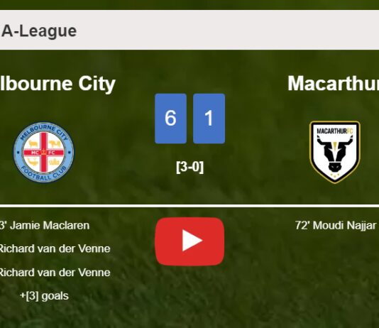 Melbourne City annihilates Macarthur 6-1 with a superb match. HIGHLIGHTS