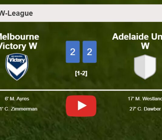 Melbourne Victory W and Adelaide United W draw 2-2 on Sunday. HIGHLIGHTS
