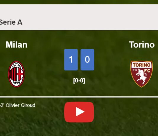 Milan prevails over Torino 1-0 with a goal scored by O. Giroud. HIGHLIGHTS