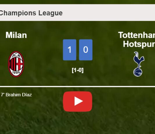 Milan tops Tottenham Hotspur 1-0 with a goal scored by B. Díaz. HIGHLIGHTS