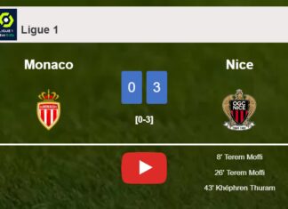 Nice defeats Monaco 3-0. HIGHLIGHTS
