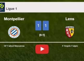 Montpellier and Lens draw 1-1 on Saturday. HIGHLIGHTS