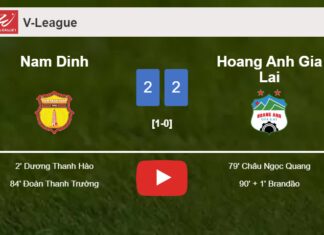 Nam Dinh and Hoang Anh Gia Lai draw 2-2 on Tuesday. HIGHLIGHTS