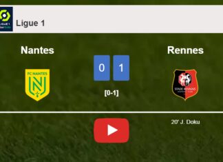 Rennes overcomes Nantes 1-0 with a goal scored by J. Doku. HIGHLIGHTS