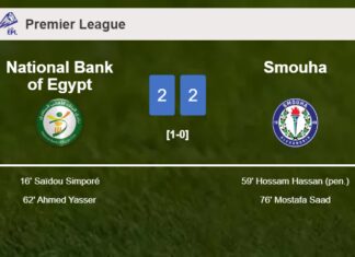 National Bank of Egypt and Smouha draw 2-2 on Sunday