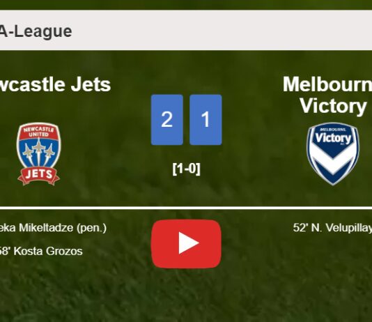 Newcastle Jets defeats Melbourne Victory 2-1. HIGHLIGHTS