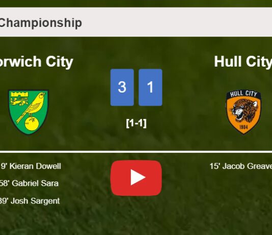 Norwich City tops Hull City 3-1 after recovering from a 0-1 deficit. HIGHLIGHTS