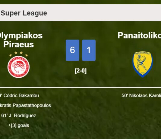Olympiakos Piraeus crushes Panaitolikos 6-1 with a great performance