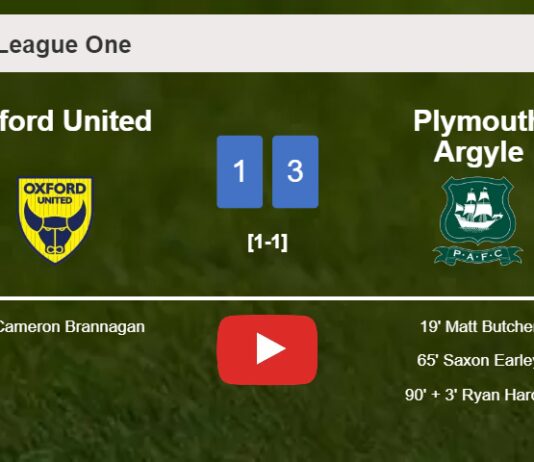 Plymouth Argyle defeats Oxford United 3-1. HIGHLIGHTS