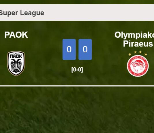 PAOK draws 0-0 with Olympiakos Piraeus on Sunday