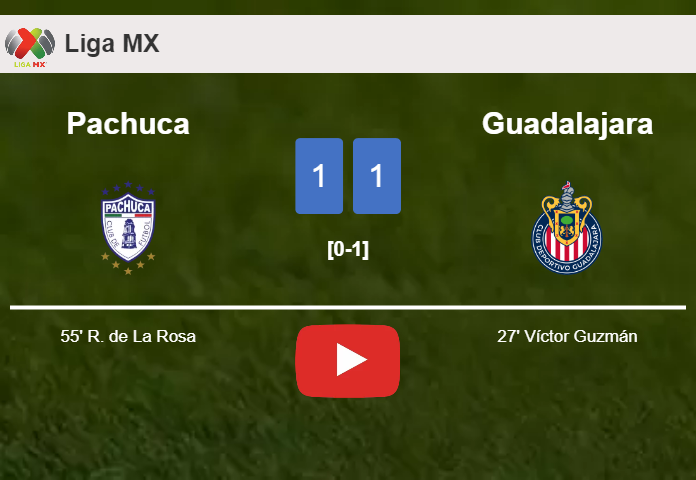 Pachuca and Guadalajara draw 1-1 on Saturday. HIGHLIGHTS