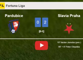 Slavia Praha defeated Pardubice with a 2-0 win. HIGHLIGHTS