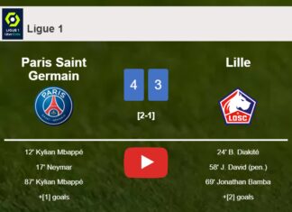 Paris Saint Germain beats Lille 4-3. HIGHLIGHTS