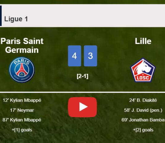 Paris Saint Germain beats Lille 4-3. HIGHLIGHTS