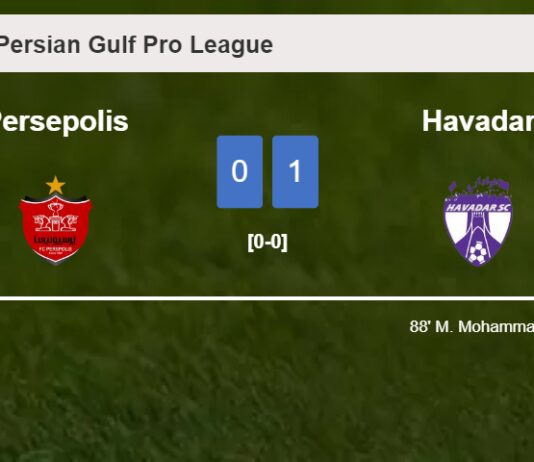 Havadar conquers Persepolis 1-0 with a late goal scored by M. Mohammadi