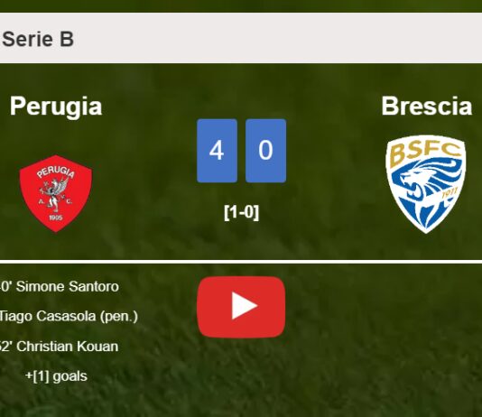 Perugia destroys Brescia 4-0 with a superb performance. HIGHLIGHTS