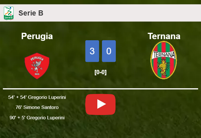 Perugia wipes out Ternana with 2 goals from G. Luperini. HIGHLIGHTS ...