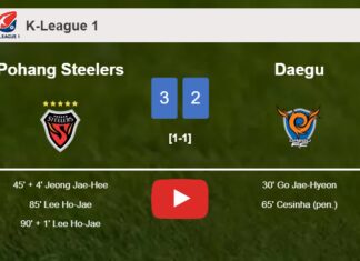 Pohang Steelers prevails over Daegu after recovering from a 1-2 deficit. HIGHLIGHTS