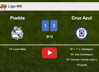 Cruz Azul defeats Puebla 3-1. HIGHLIGHTS