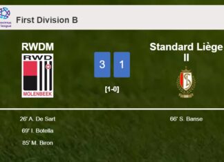 RWDM prevails over Standard Liège II 3-1
