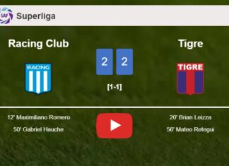 Racing Club and Tigre draw 2-2 on Sunday. HIGHLIGHTS