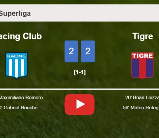 Racing Club and Tigre draw 2-2 on Sunday. HIGHLIGHTS