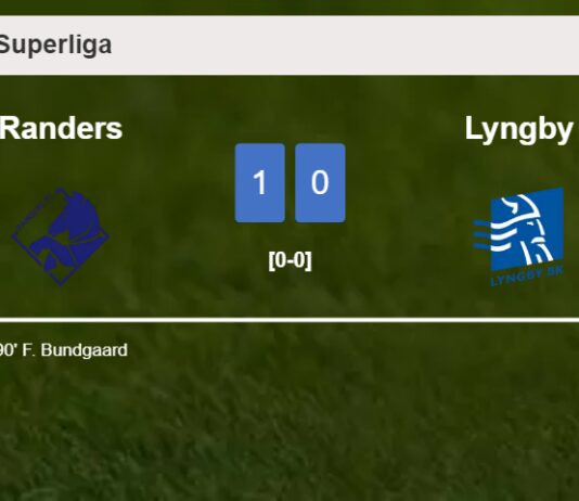 Randers prevails over Lyngby 1-0 with a late goal scored by F. Bundgaard