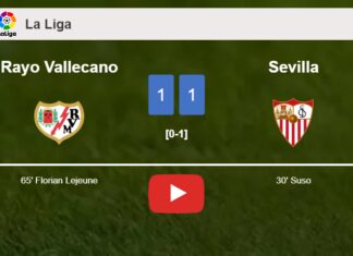Rayo Vallecano and Sevilla draw 1-1 on Sunday. HIGHLIGHTS