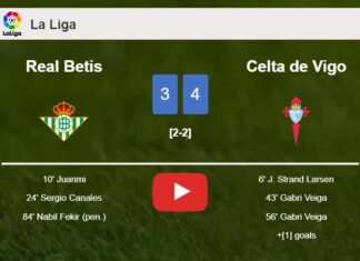 Celta de Vigo prevails over Real Betis 4-3. HIGHLIGHTS