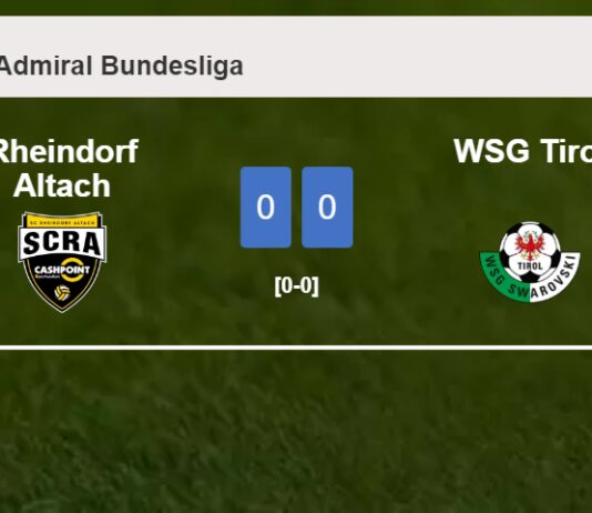 Rheindorf Altach draws 0-0 with WSG Tirol on Sunday