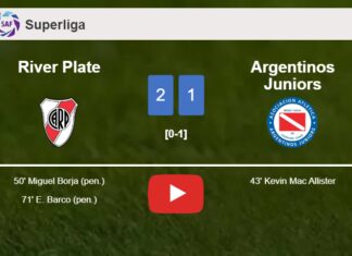 River Plate recovers a 0-1 deficit to beat Argentinos Juniors 2-1. HIGHLIGHTS