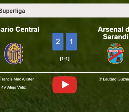 Rosario Central recovers a 0-1 deficit to prevail over Arsenal de Sarandi 2-1. HIGHLIGHTS