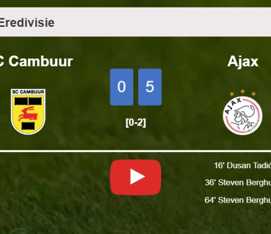 Ajax beats SC Cambuur 5-0 after playing a incredible match. HIGHLIGHTS