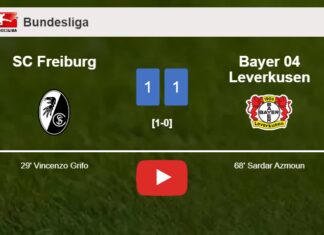 SC Freiburg and Bayer 04 Leverkusen draw 1-1 on Sunday. HIGHLIGHTS