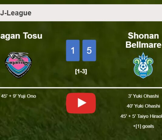 Shonan Bellmare defeats Sagan Tosu 5-1 with 3 goals from Y. Ohashi. HIGHLIGHTS