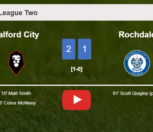 Salford City prevails over Rochdale 2-1. HIGHLIGHTS