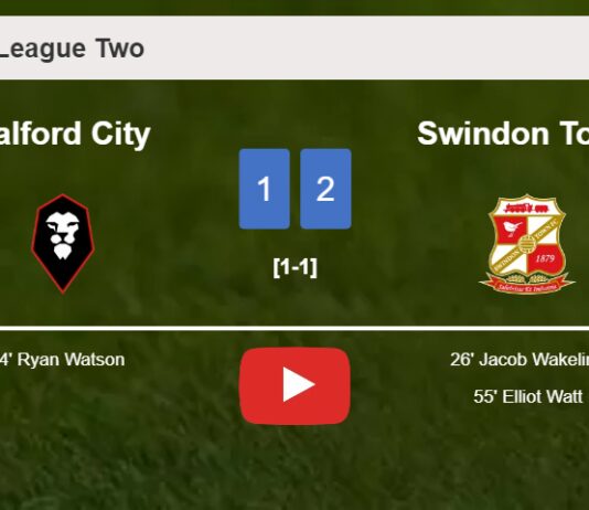 Swindon Town recovers a 0-1 deficit to conquer Salford City 2-1. HIGHLIGHTS