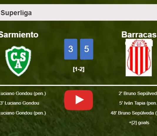Barracas Central conquers Sarmiento 5-3 with 3 goals from B. Sepúlveda. HIGHLIGHTS