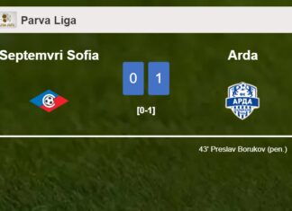 Arda overcomes Septemvri Sofia 1-0 with a goal scored by P. Borukov