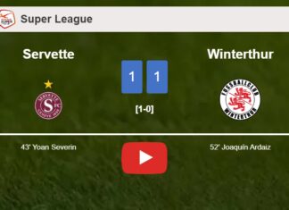 Servette and Winterthur draw 1-1 on Sunday. HIGHLIGHTS