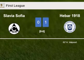 Hebar 1918 prevails over Slavia Sofia 1-0 with a goal scored by A. Valpoort