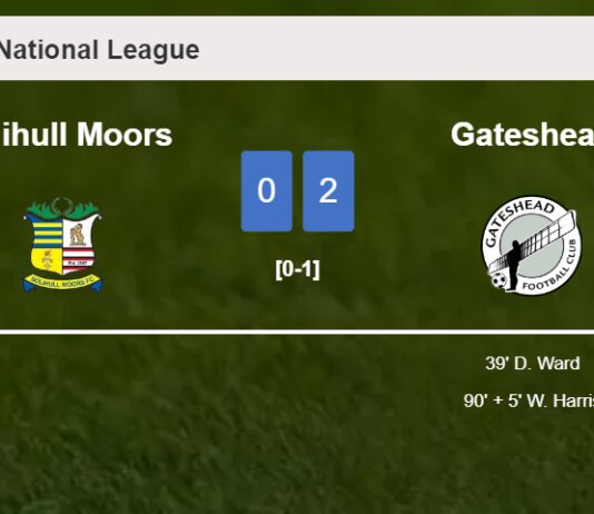 Gateshead prevails over Solihull Moors 2-0 on Saturday
