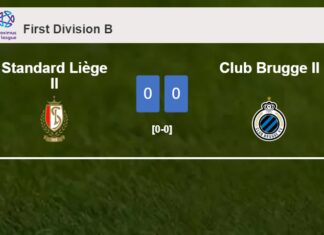 Standard Liège II draws 0-0 with Club Brugge II on Saturday