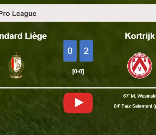 Kortrijk overcomes Standard Liège 2-0 on Sunday. HIGHLIGHTS