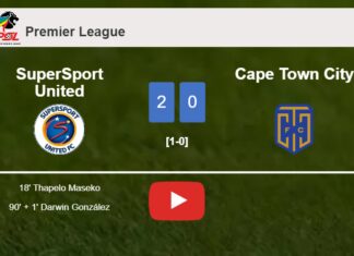 SuperSport United tops Cape Town City 2-0 on Saturday. HIGHLIGHTS