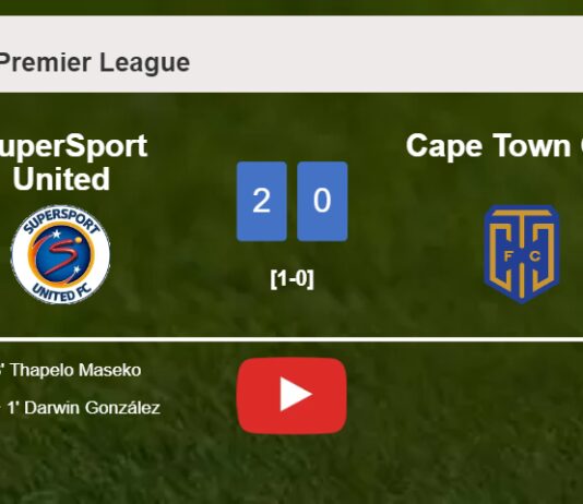 SuperSport United tops Cape Town City 2-0 on Saturday. HIGHLIGHTS