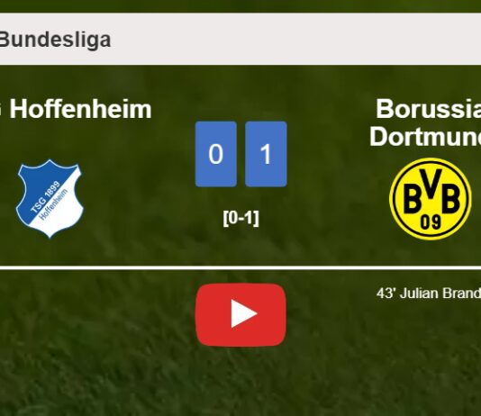 Borussia Dortmund prevails over TSG Hoffenheim 1-0 with a goal scored by J. Brandt. HIGHLIGHTS