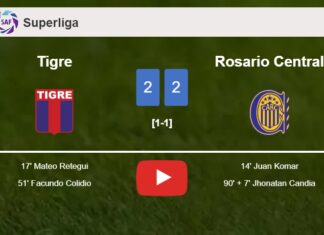 Tigre and Rosario Central draw 2-2 on Friday. HIGHLIGHTS