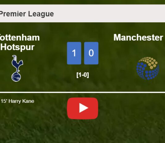 Tottenham Hotspur conquers Manchester City 1-0 with a goal scored by H. Kane. HIGHLIGHTS